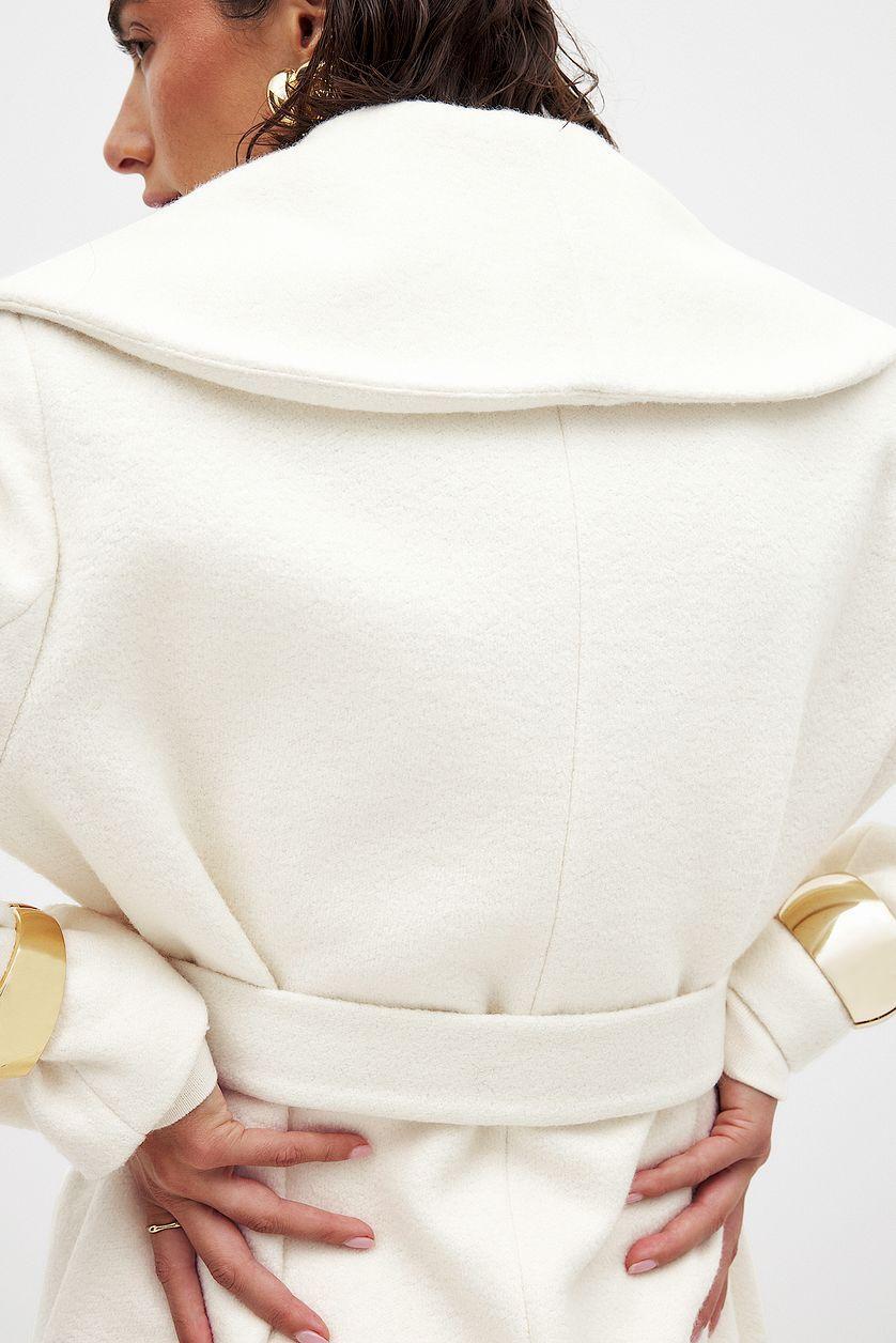 Wool Blend Wide Collar Maxi Coat Product Image