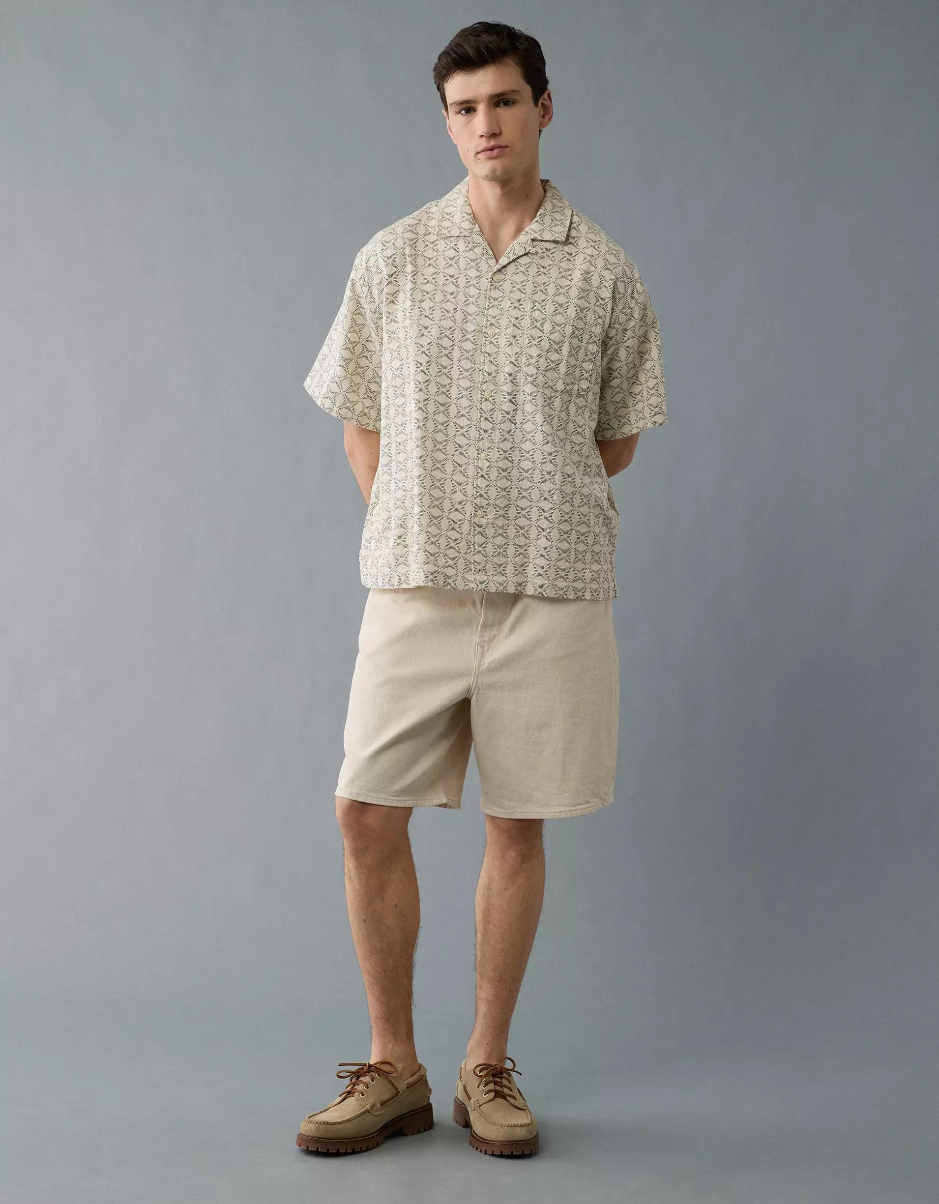 AE Poolside Printed Button-Up Shirt Product Image