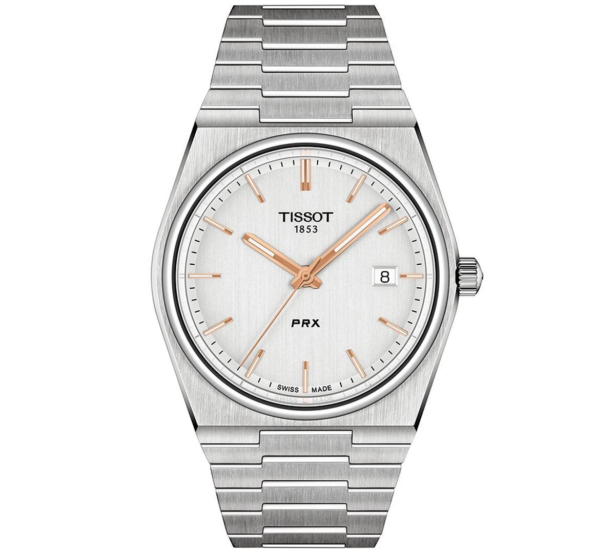 Tissot Mens Prx Quartz Analog Gold Stainless Steel Bracelet Watch Product Image