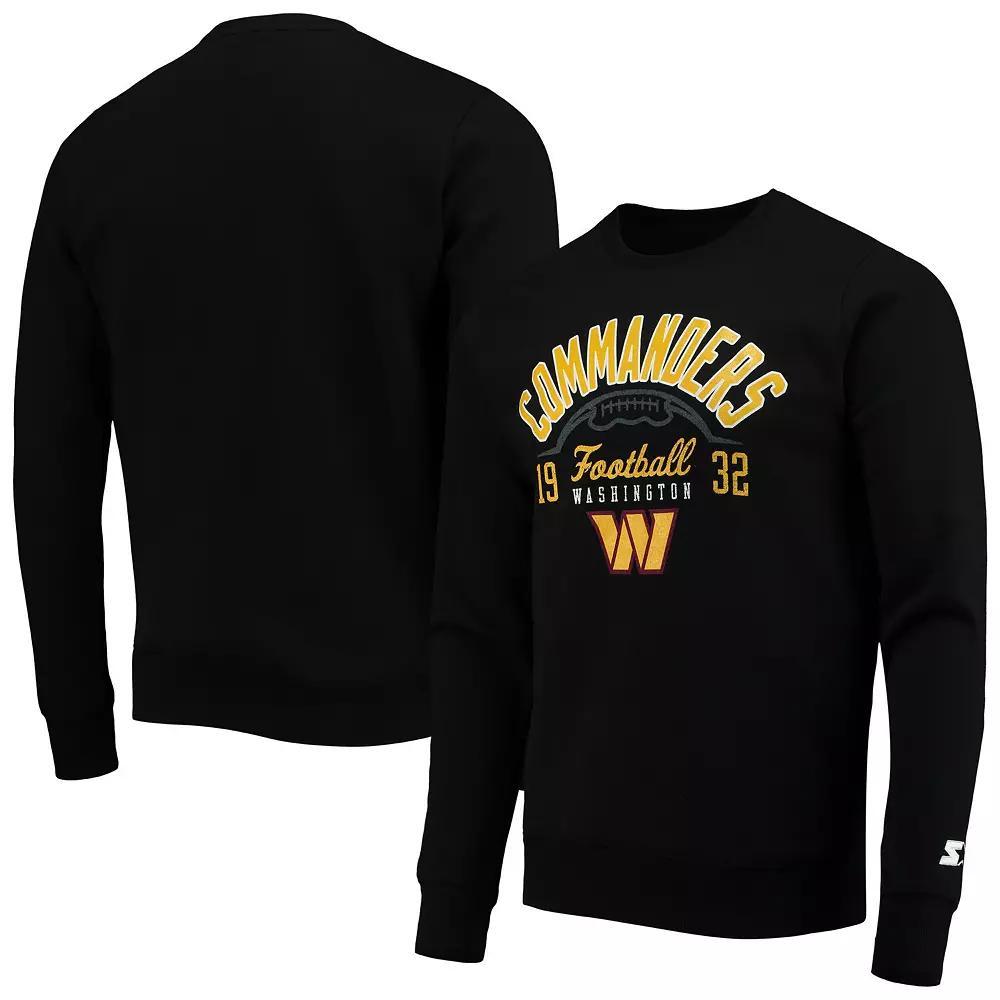 Men's Starter Black Washington Commanders Pullover Sweatshirt,  Product Image