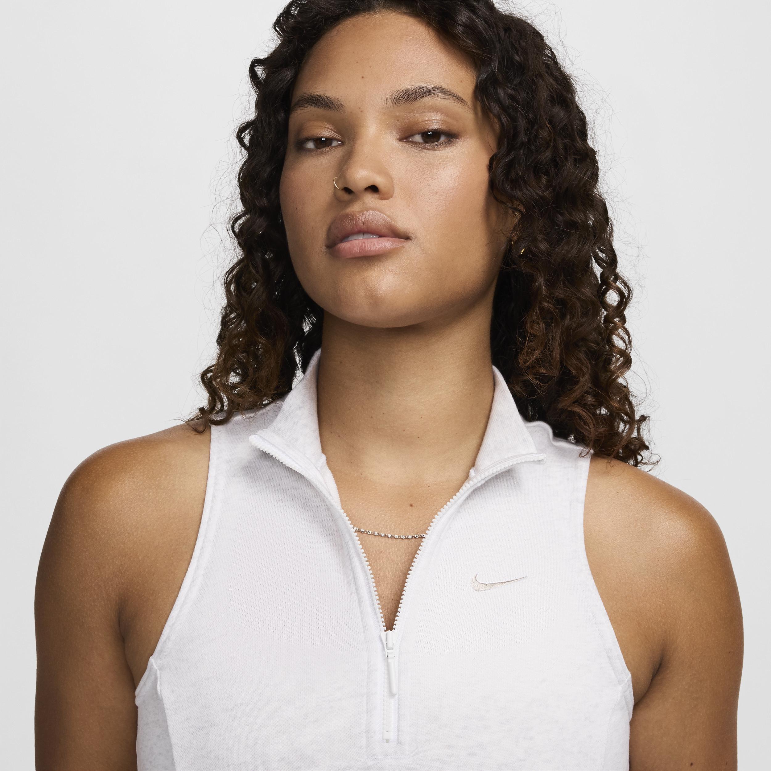 Nike Sportswear Chill Terry Women's Slim Cropped 1/2-Zip French Terry Tank Top Product Image