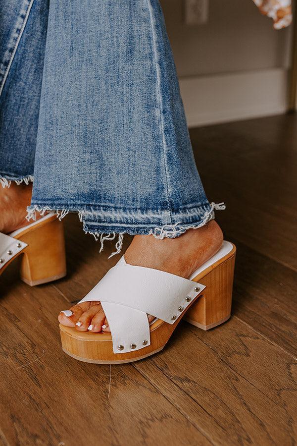 The Mellow Faux Leather Heel in White Product Image