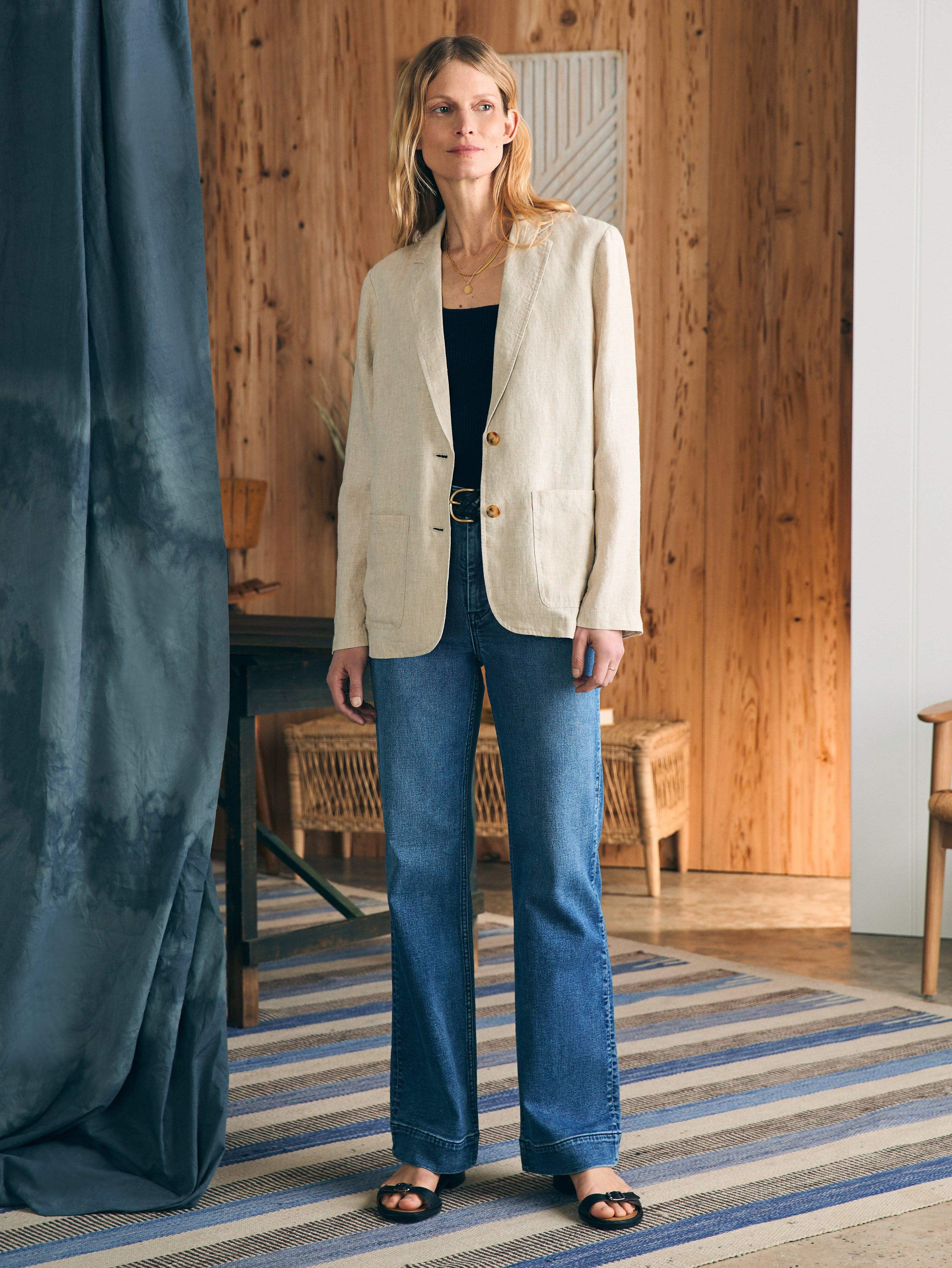 Ventura Linen Blazer - Flax Female Product Image