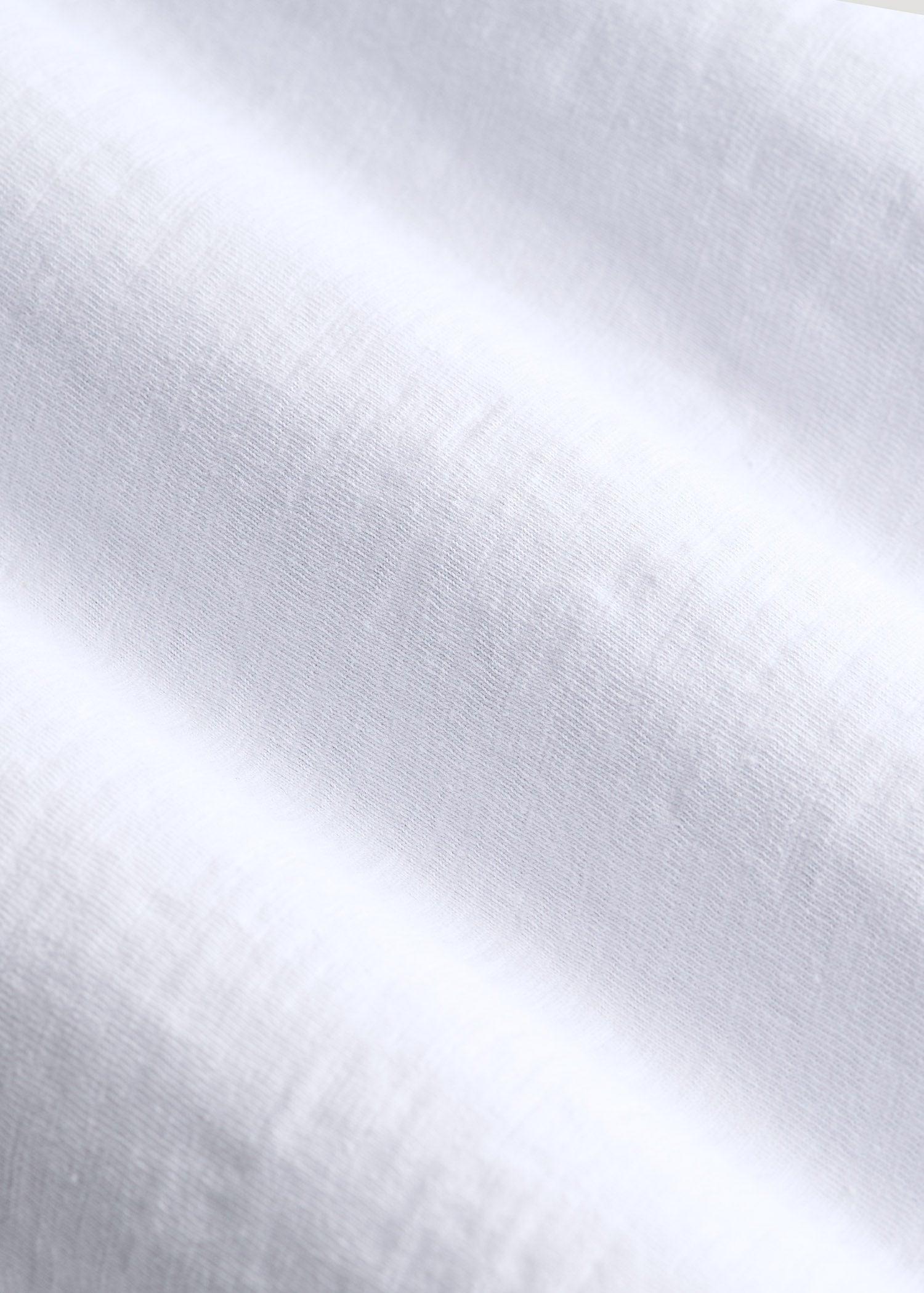 Three-Button Long Sleeve Slub Henley for Tall Men in White Male Product Image