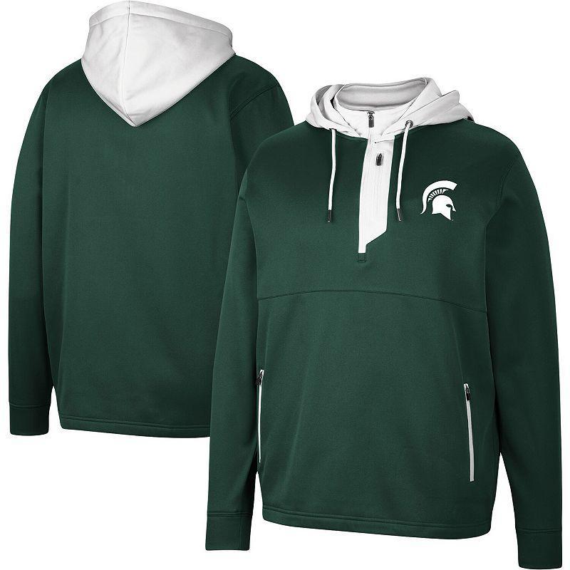 Mens Colosseum Michigan State Spartans Luge 3.0 Quarter-Zip Hoodie Product Image