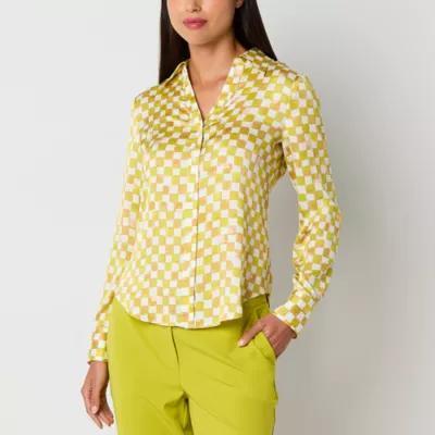 Worthington Womens Long Sleeve Regular Fit Button-Down Shirt Product Image