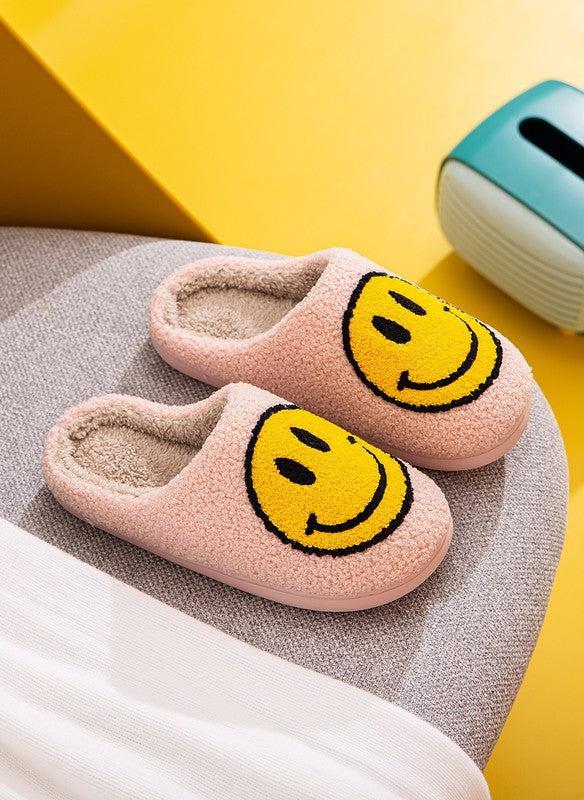 Smile Face Soft Plush Slippers Product Image