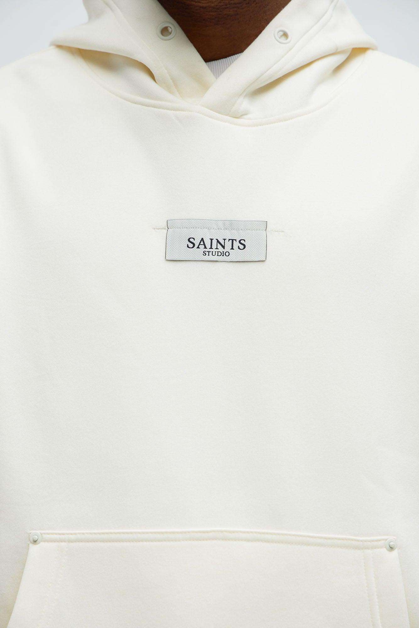 Saints Rivet Hoodie - Cream Product Image