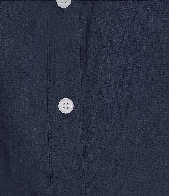 Addison Bay Sailor Solid Woven Long Puff Sleeve Button Front A-Line Dress Product Image