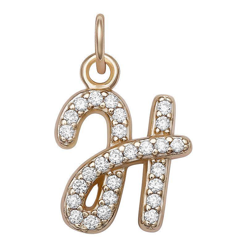 LC Lauren Conrad Sterling Silver Cubic Zirconia Initial Charm, Womens, Sterling Silver X Product Image