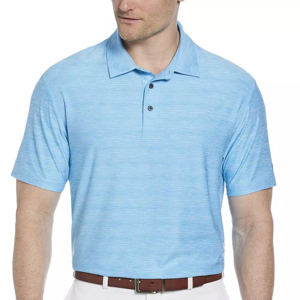 Men's Grand Slam Jaspe Airflow Short Sleeve Golf Polo Shirt, Size: Large, Cyan Blue Grey Product Image