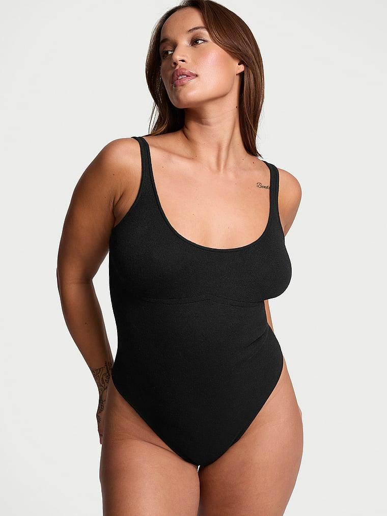 Luxe Crème Knit Plunge Bodysuit Product Image