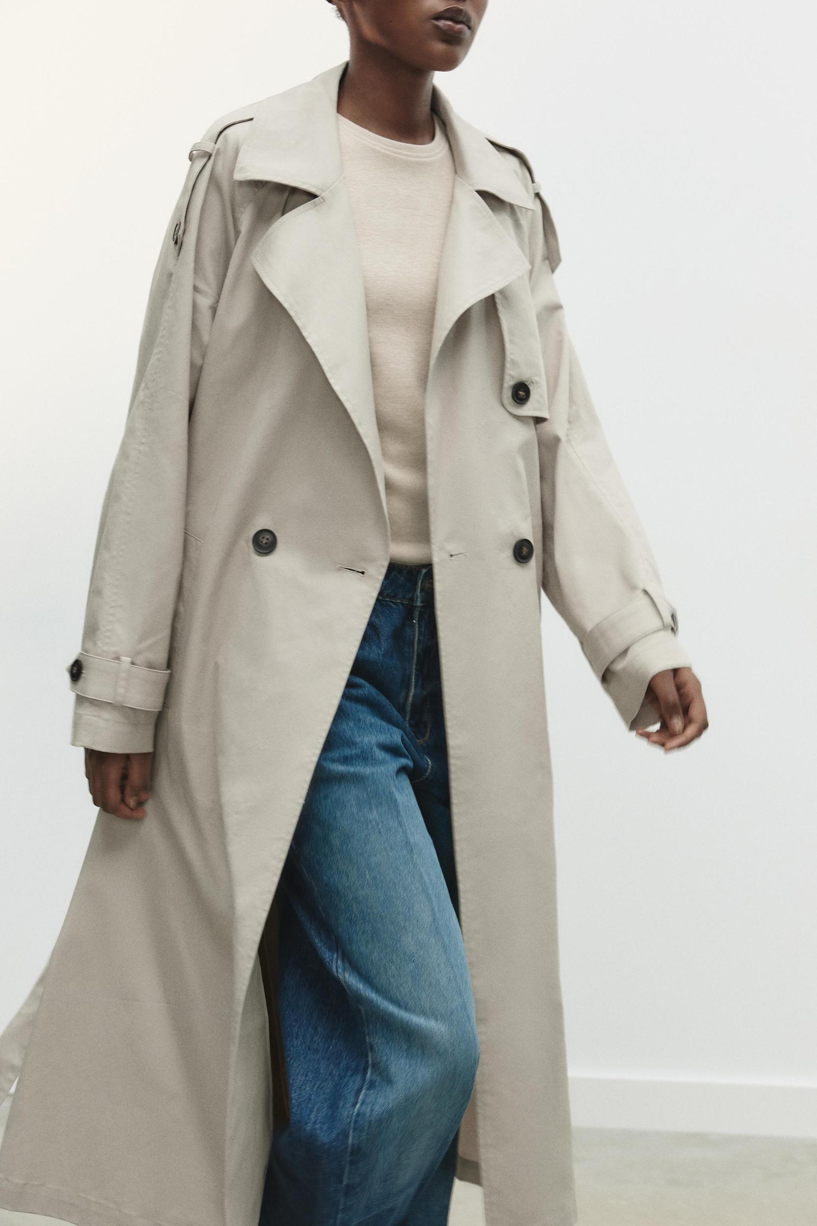 BELTED DOUBLE-BREASTED TRENCH COAT Product Image