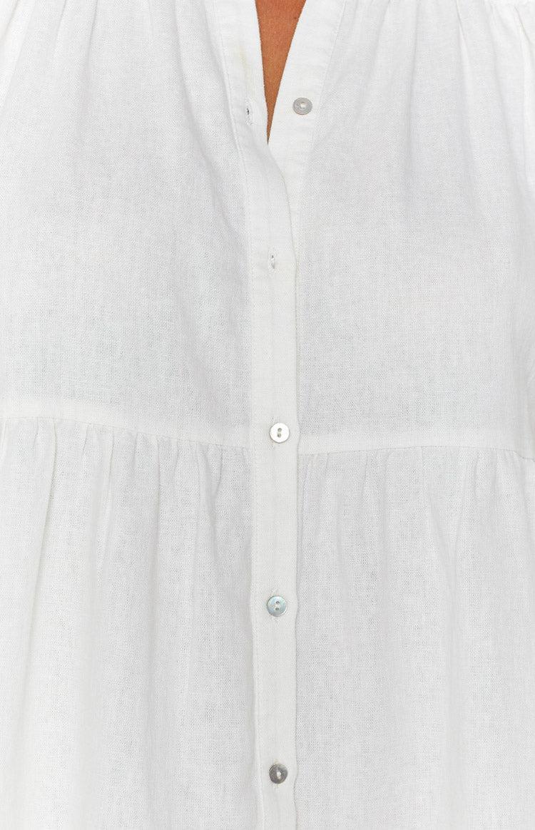 Frances White Linen Tiered Dress Product Image