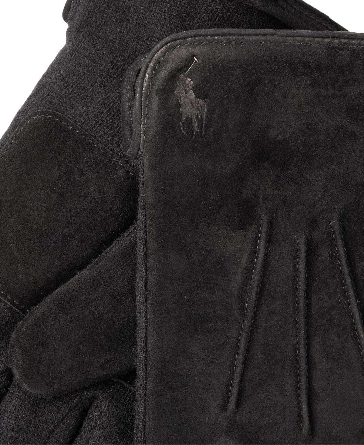 POLO RALPH LAUREN Men's Suede Hybrid Gloves In Black Product Image