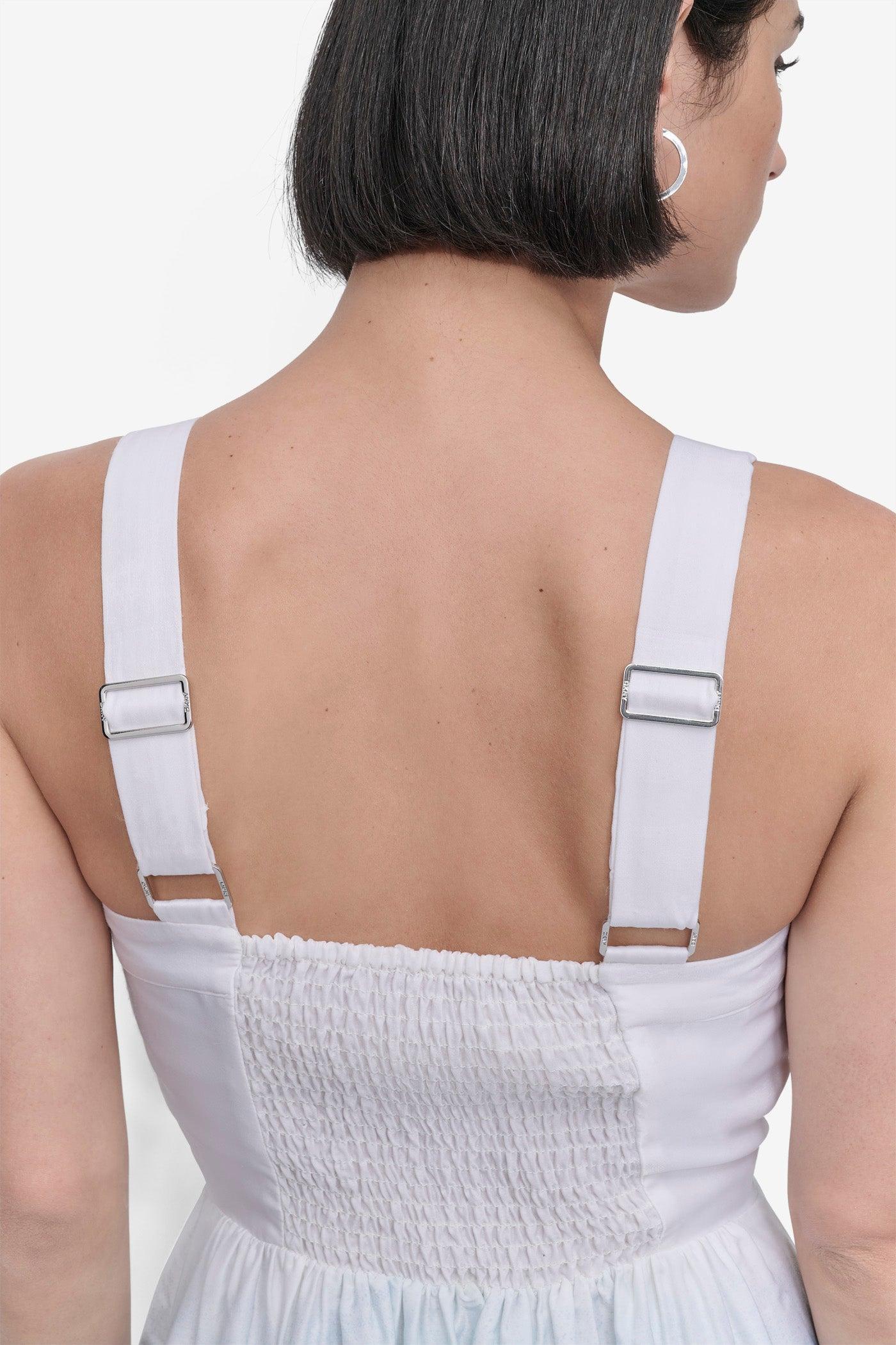 SLEEVELESS PRINTED SATIN DRESS Product Image