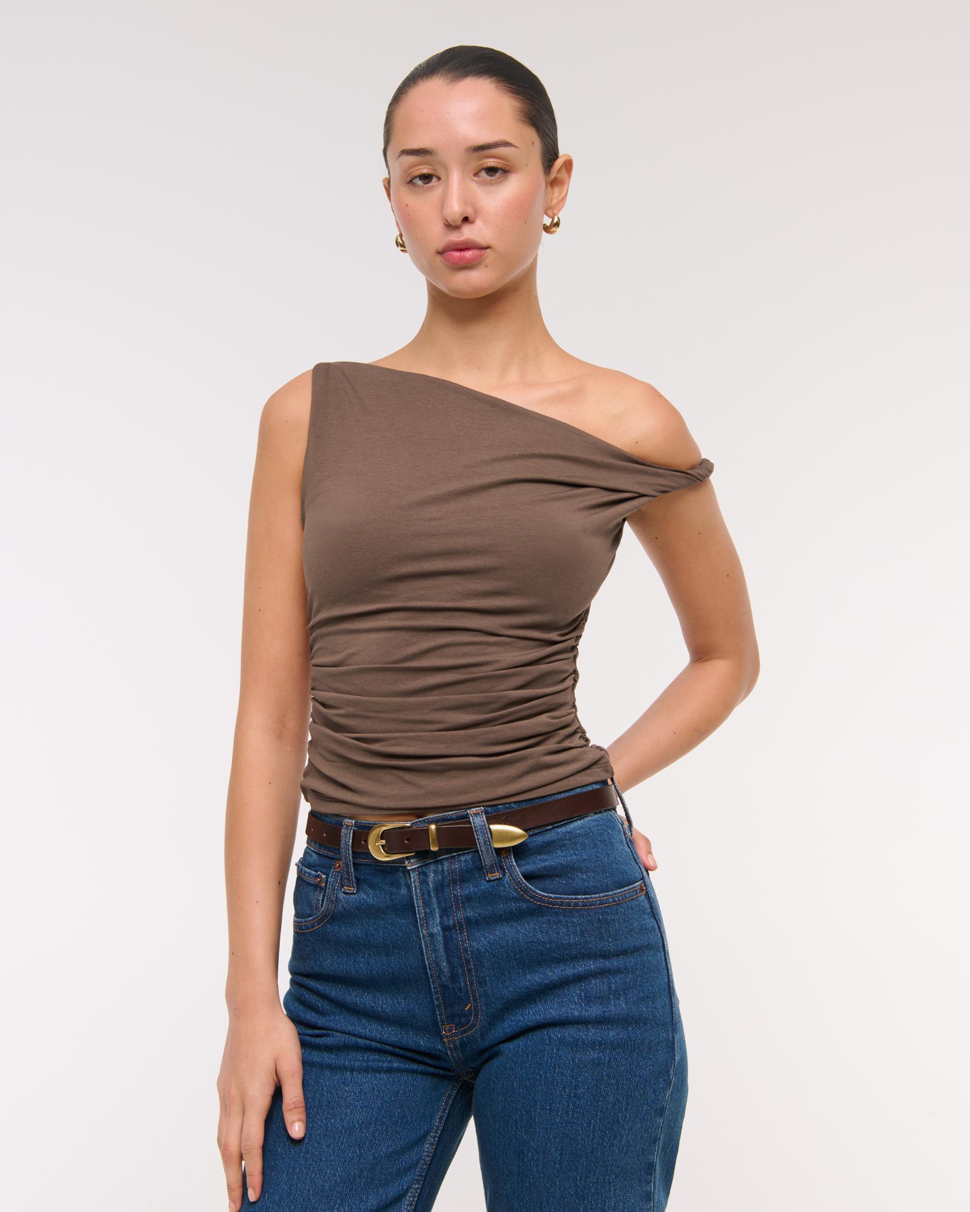 Asymmetrical Mesh Twist Top Product Image