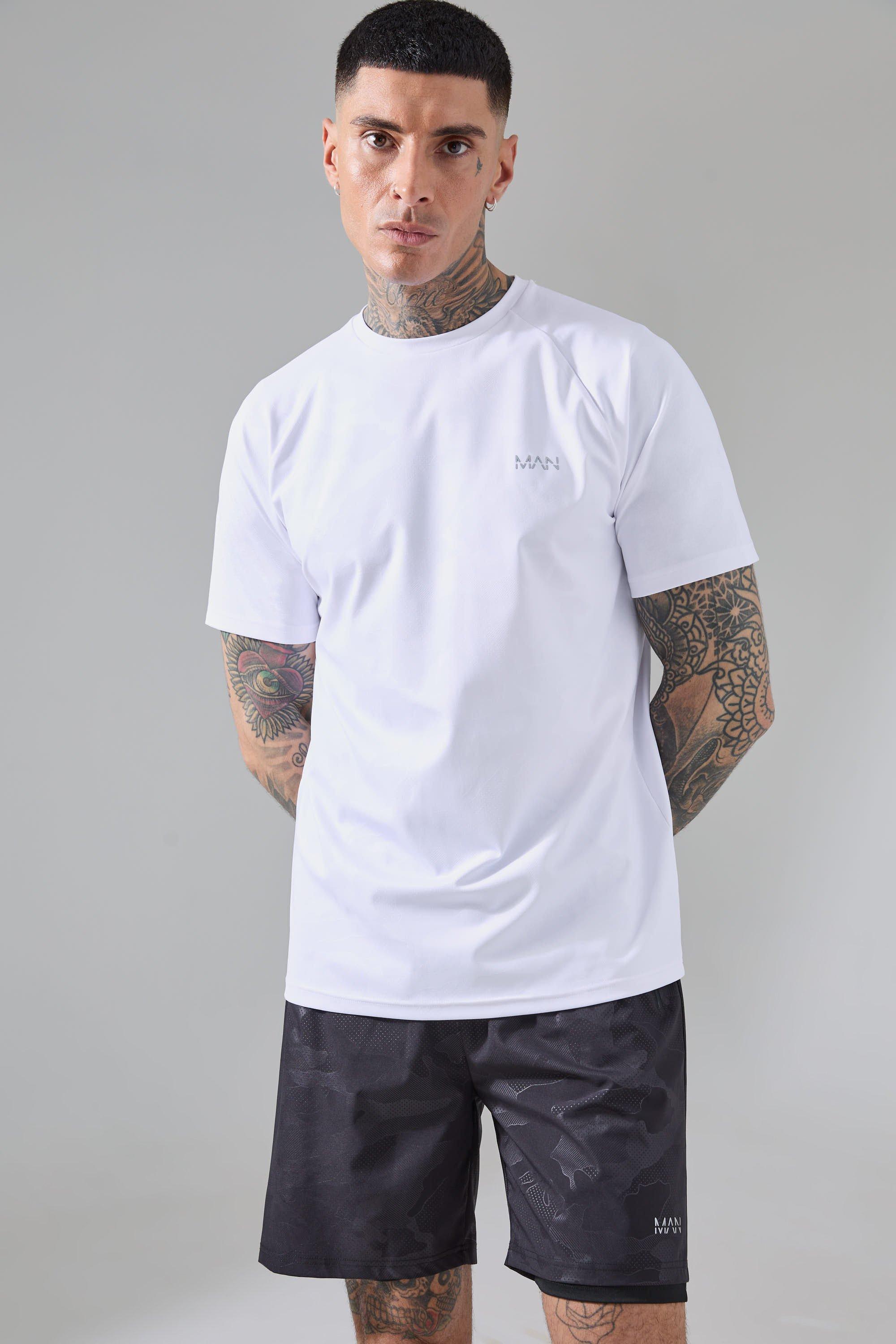 Mens White Tall Man Active Camo Raglan Performance T-shirt, White Product Image