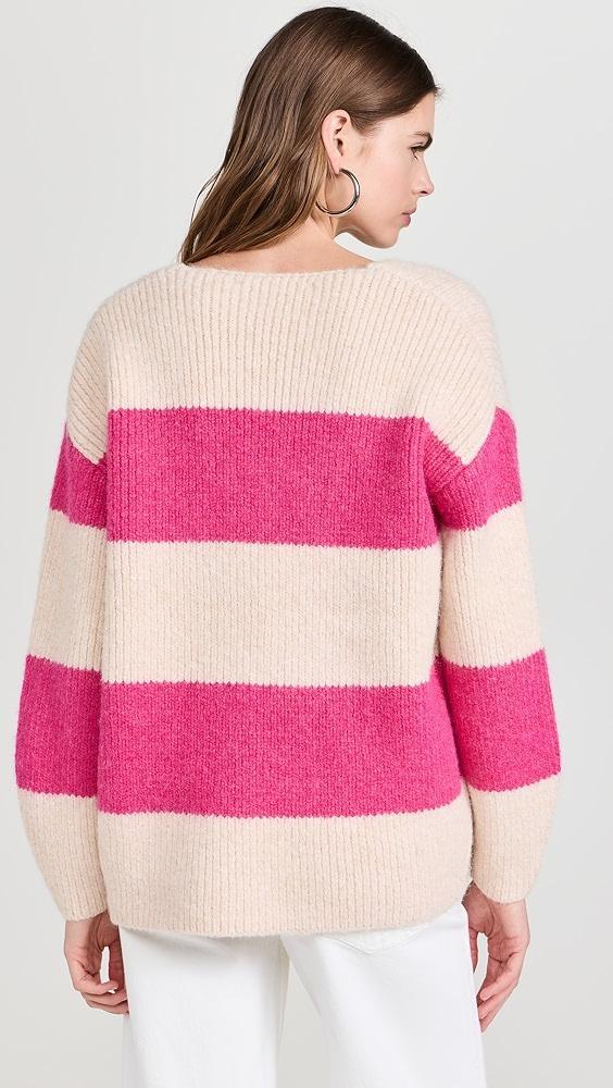 endless rose Fuzzy Striped Oversized Sweater | Shopbop Product Image