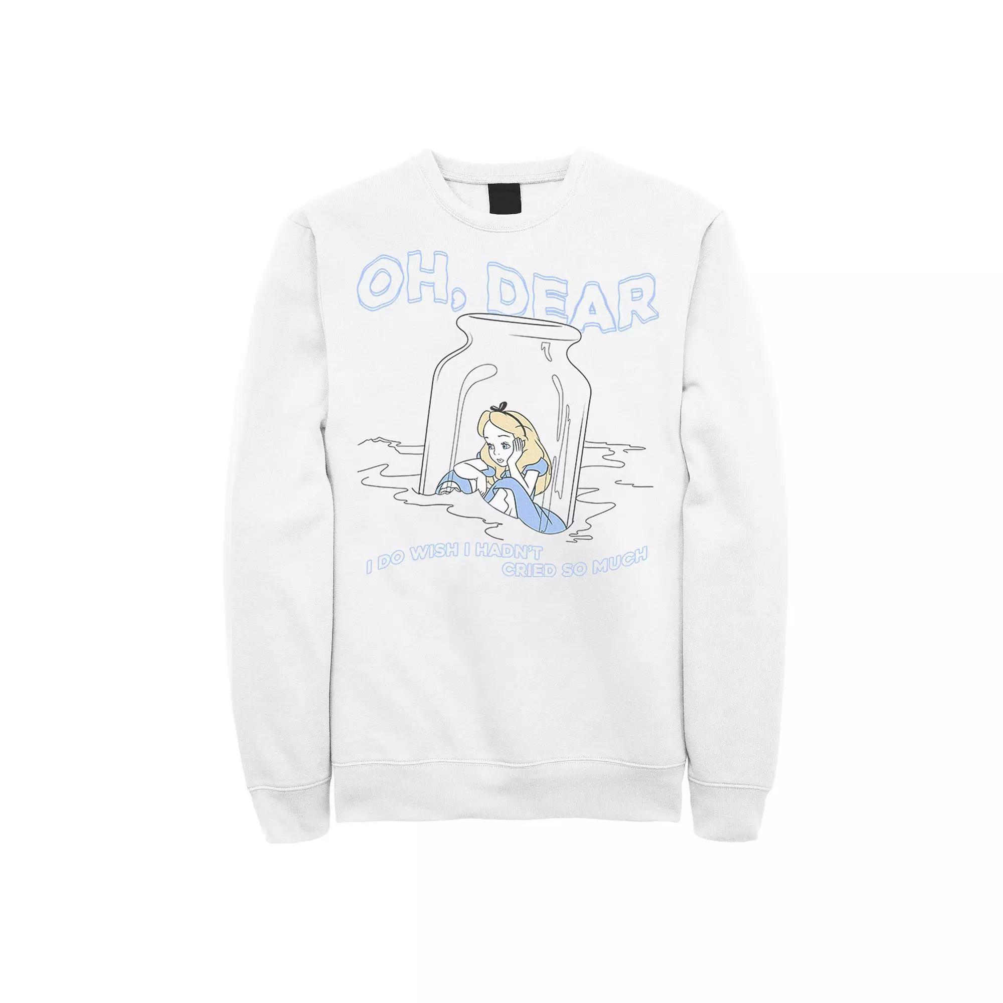 Disney's Alice In Wonderland I Do Wish I Hadn't Cried So Much Men's Sweatshirt, Size: Small, White Product Image