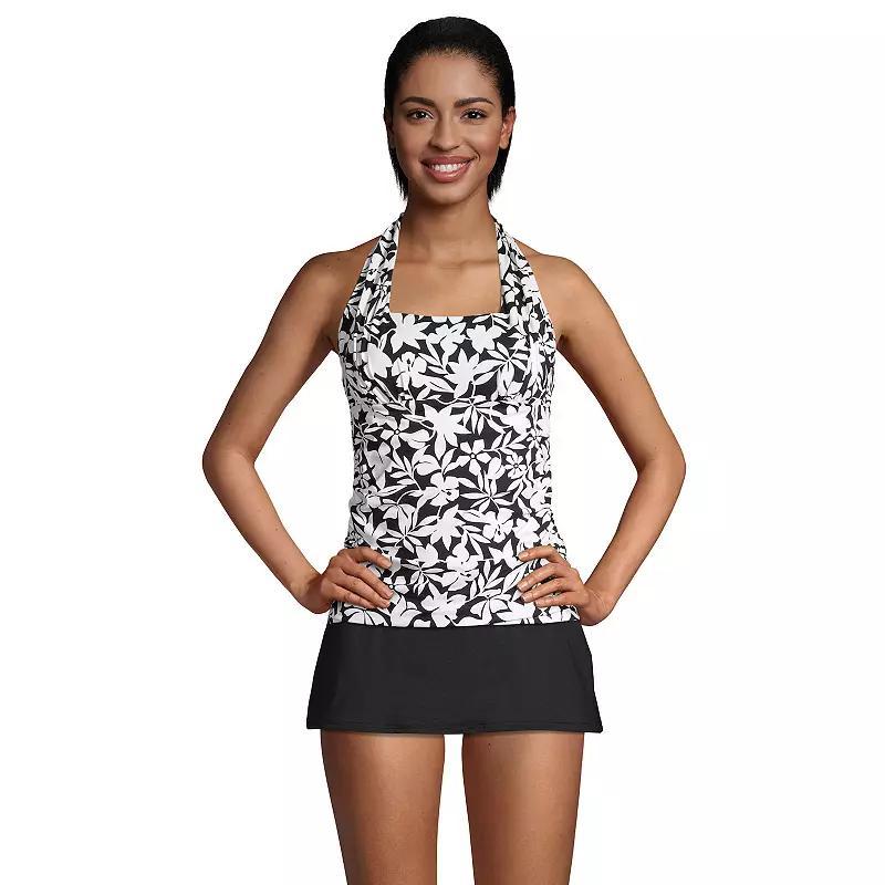 Womens Lands End D-Cup UPF 50 Squareneck Halter Tankini Swim Top Product Image