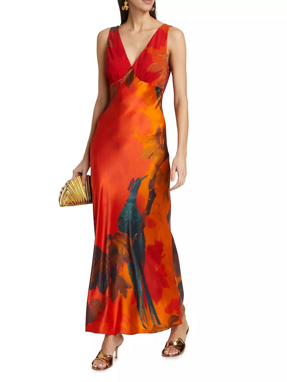 Lush Silk & Mesh V-Neck Slipdress Product Image