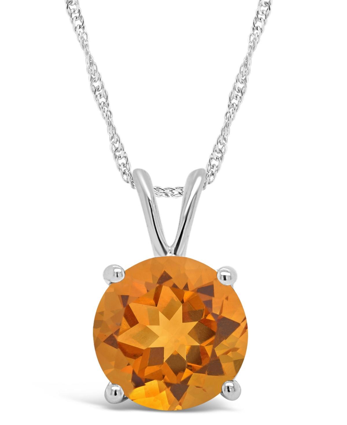 Alyson Layne Sterling Silver Citrine Solitaire Pendant Necklace, Womens Product Image