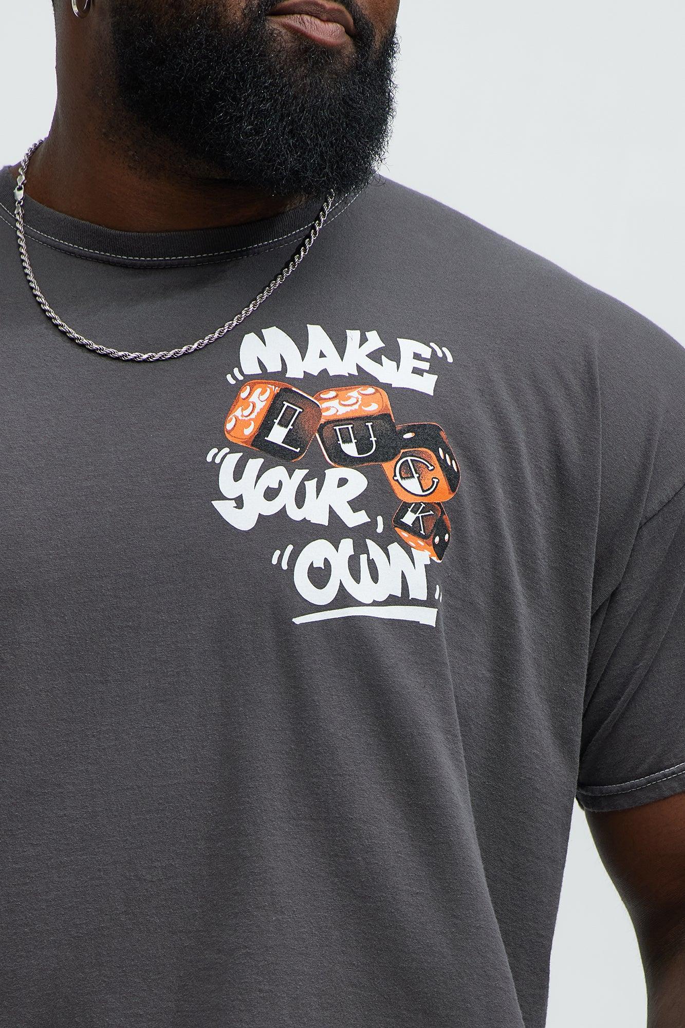 Make Your Own Luck Short Sleeve Tee - Charcoal Product Image