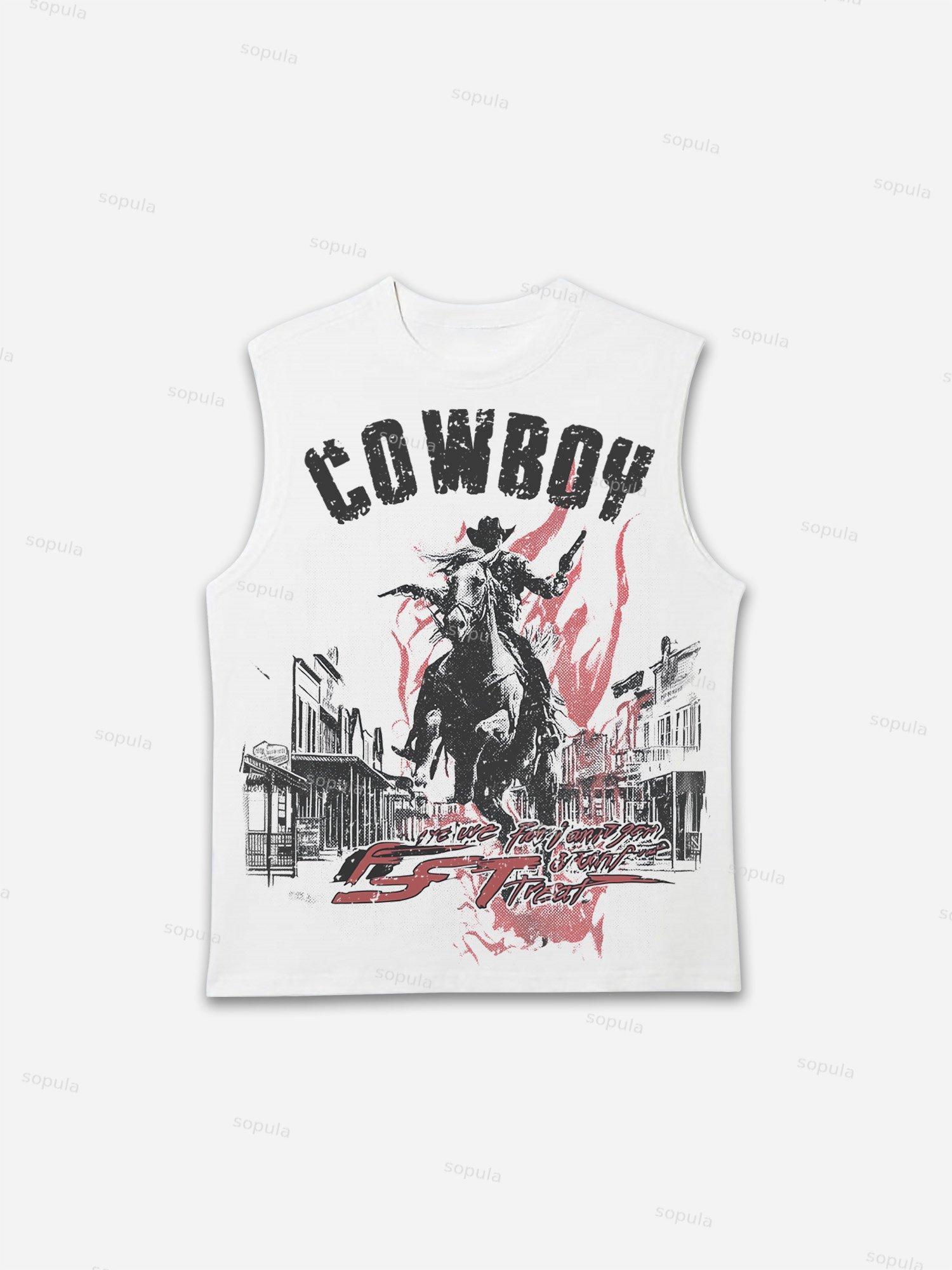 Vintage Cowboy You're In For A Damn Treat Tank Top Product Image