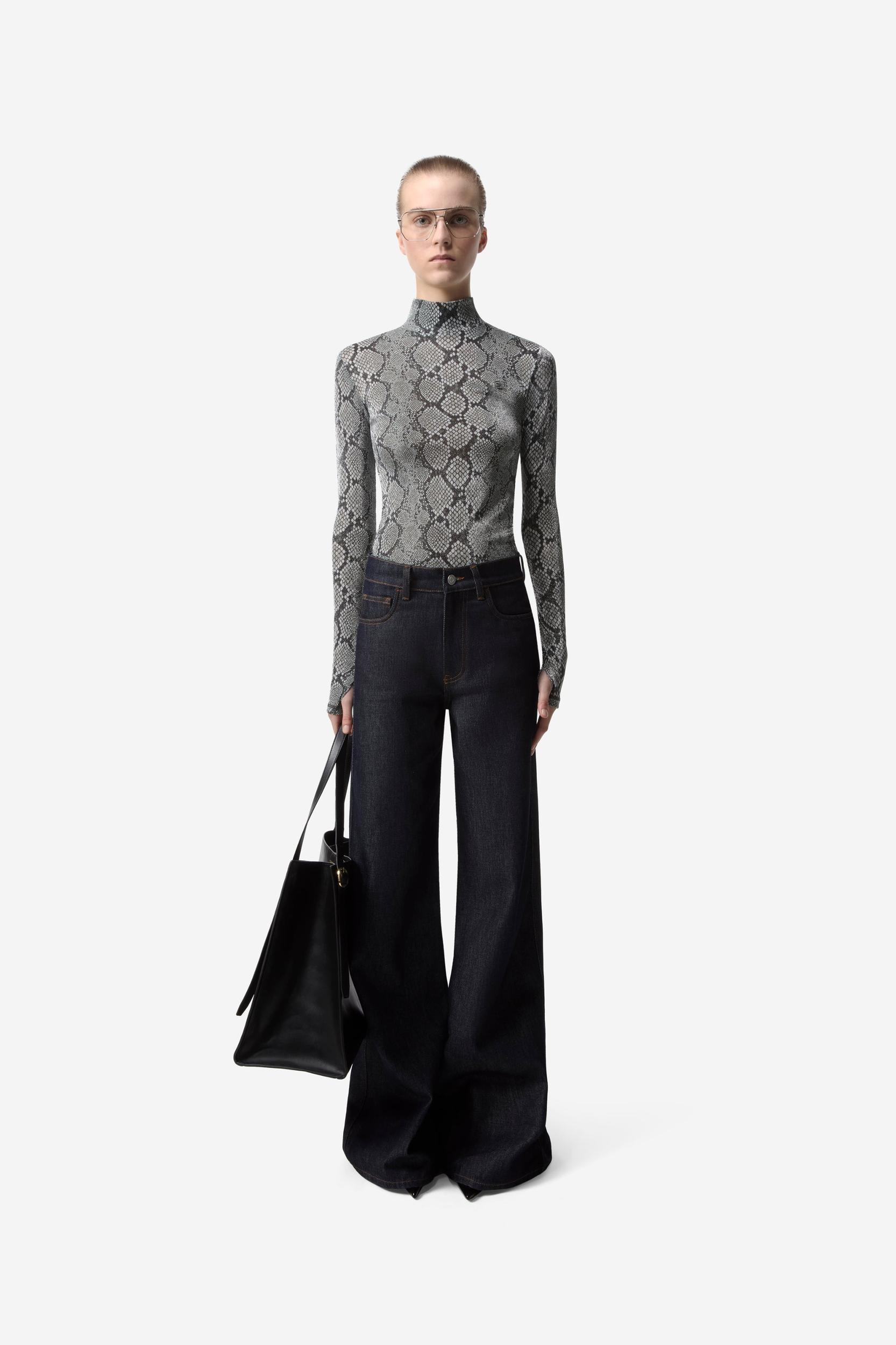 Wide Leg Denim Pants Product Image