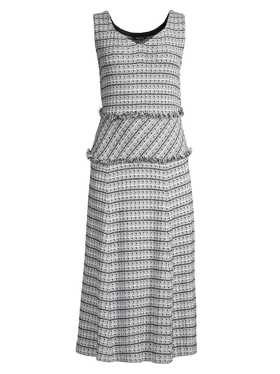 Womens Tweed Drop-Waist Midi-Dress Product Image