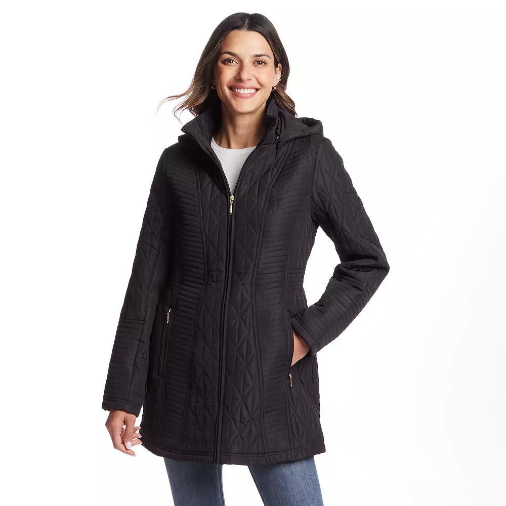 Women's Weathercast Quilted Hooded Front Zip Walker Jacket,  Product Image