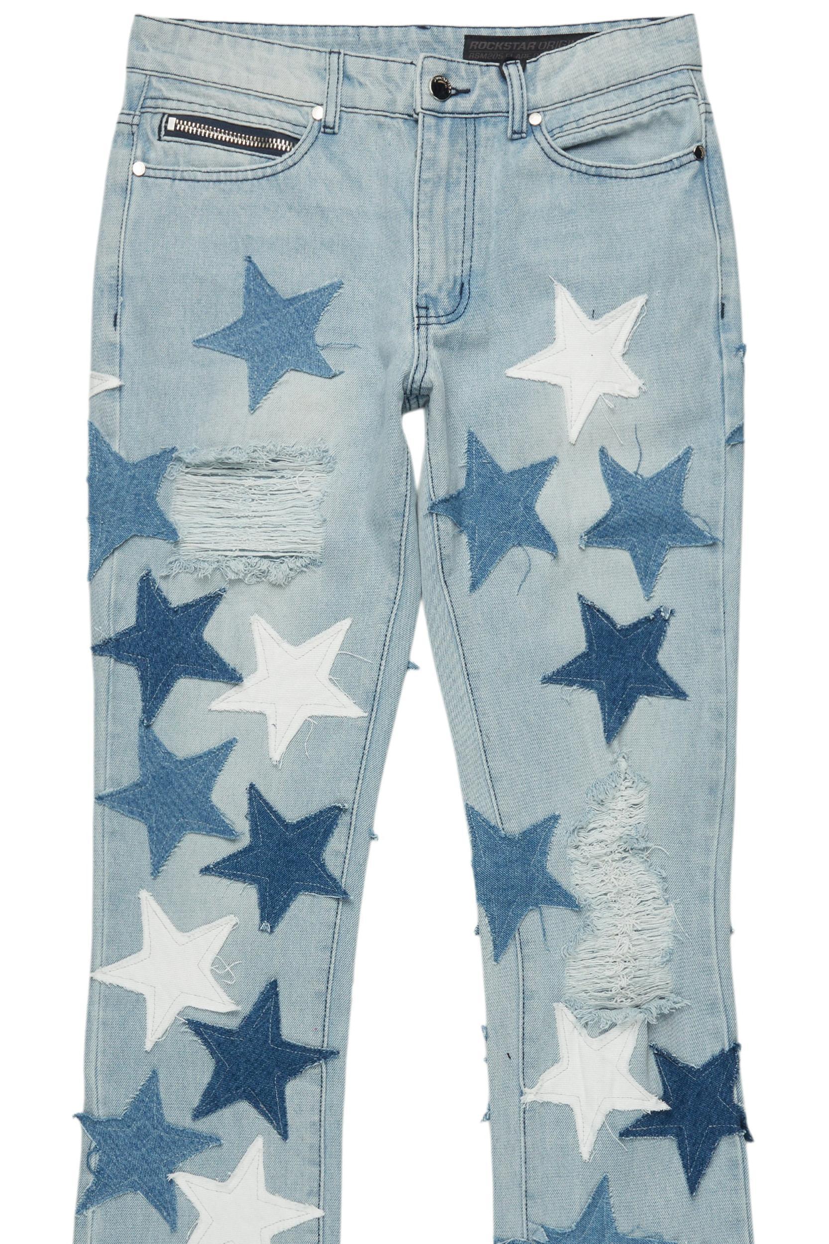StarLane Light Blue Stacked Flare Jean Male Product Image