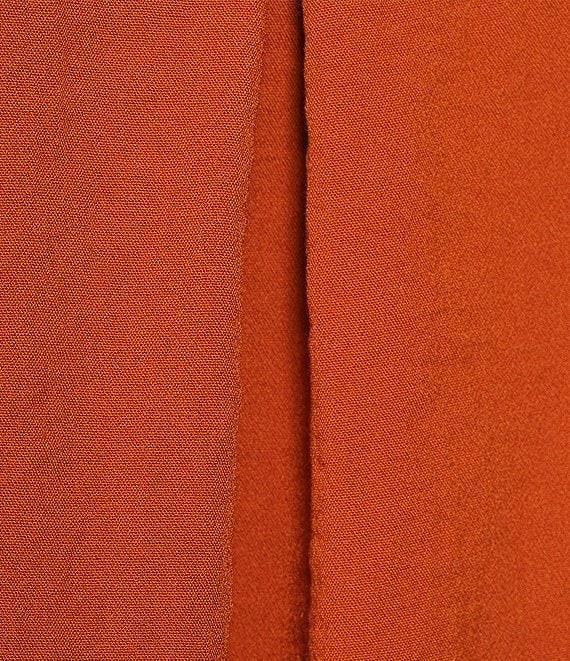 John Mark Solid Woven 3/4 Sleeve Wire Collared Button Front Patch Pocket Camp Shirt Product Image