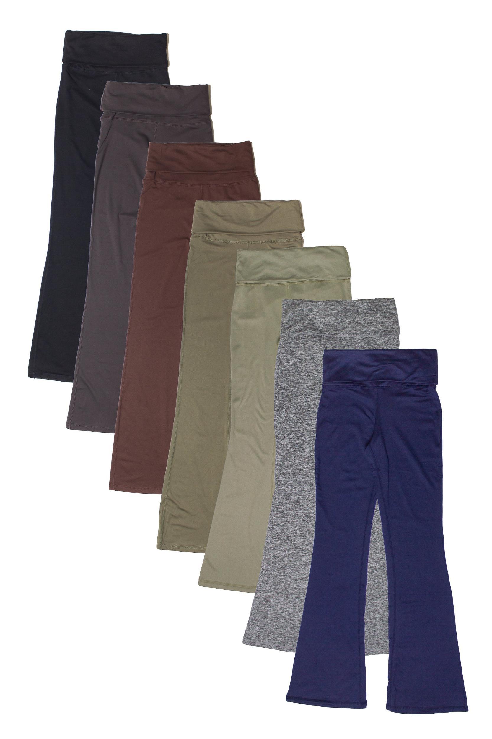 Fold Over Fleece Lined Flare Leggings Product Image