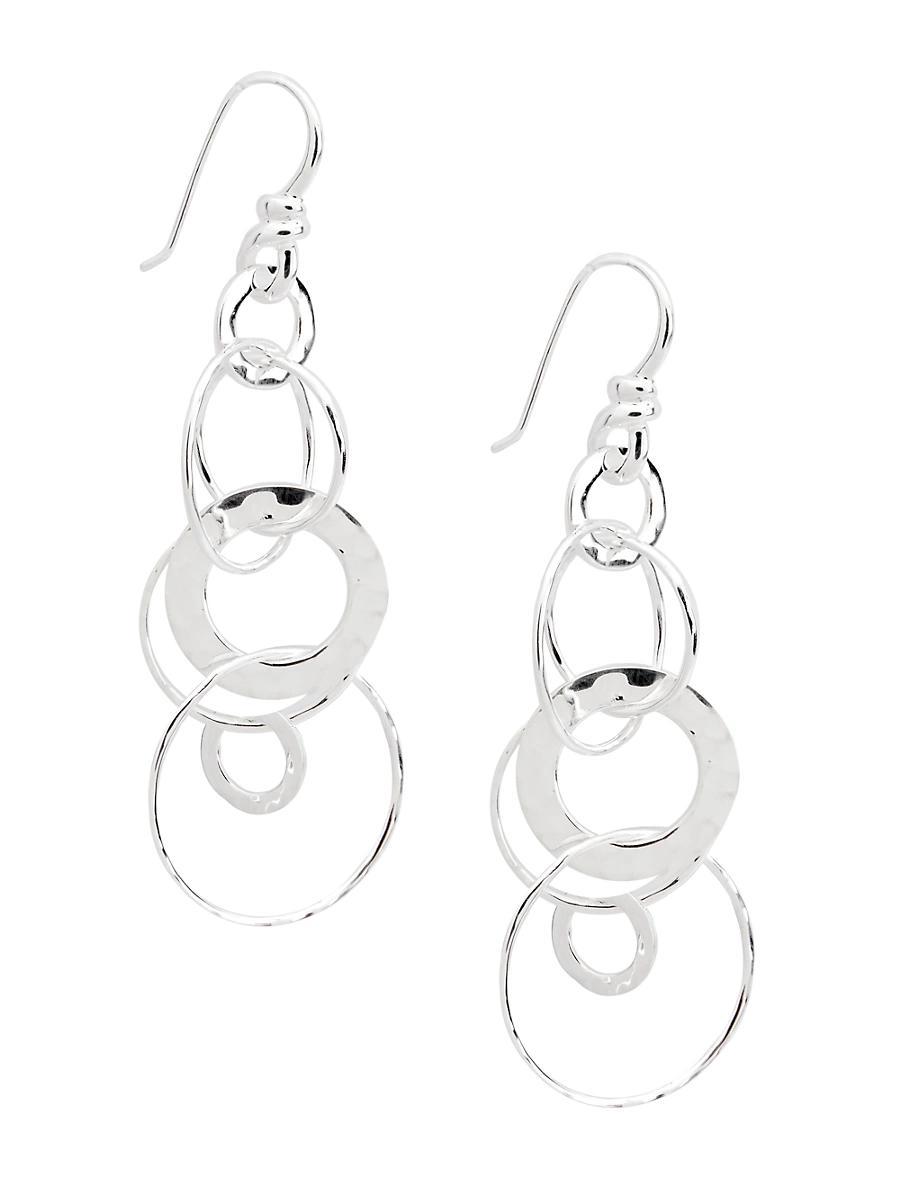 Womens 925 Classico Hammered Jet Set Drop Earrings Product Image