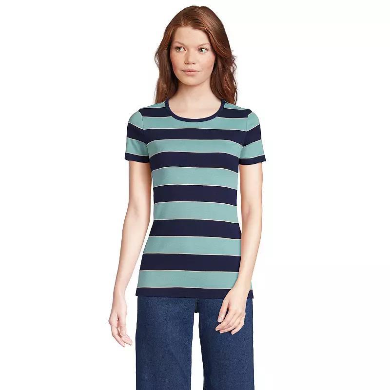 Womens Lands End All-Cotton Crewneck Tee Product Image