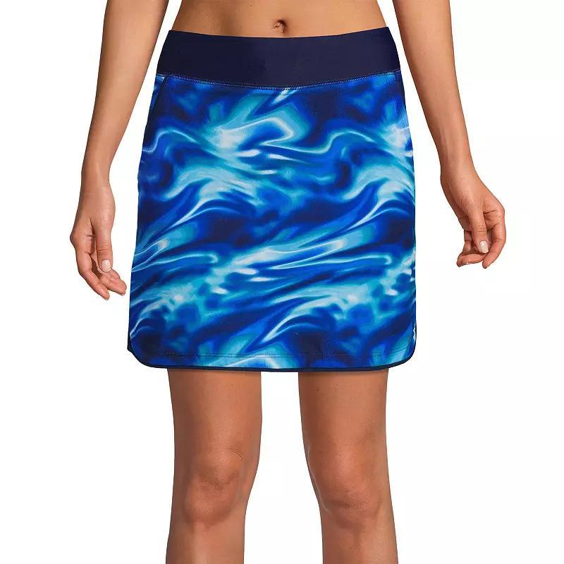 Womens Lands End Quick Dry Active Swim Skort Blue Paisley Product Image