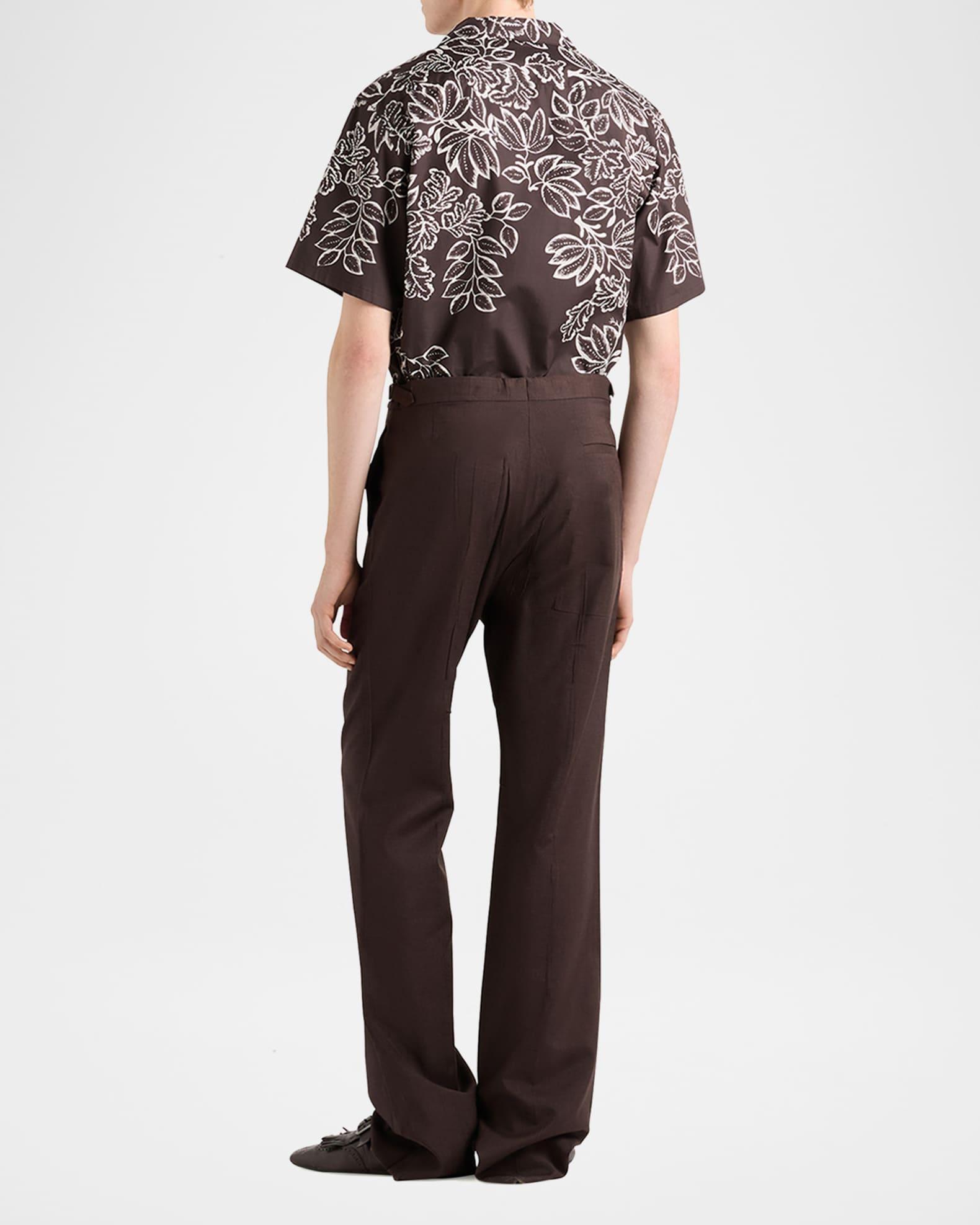 Men's Leaf-Print Bowling Shirt Product Image