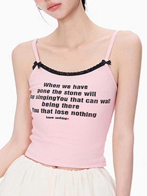 Pink Lace Cami Top Product Image