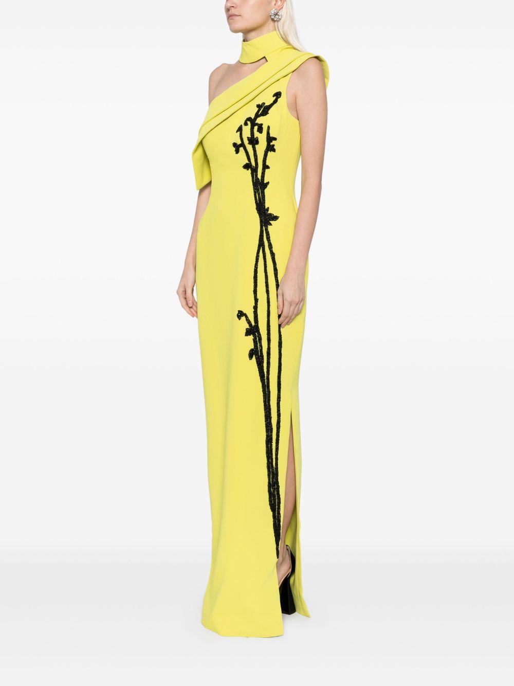 bead-embellished one-shoulder gown Product Image