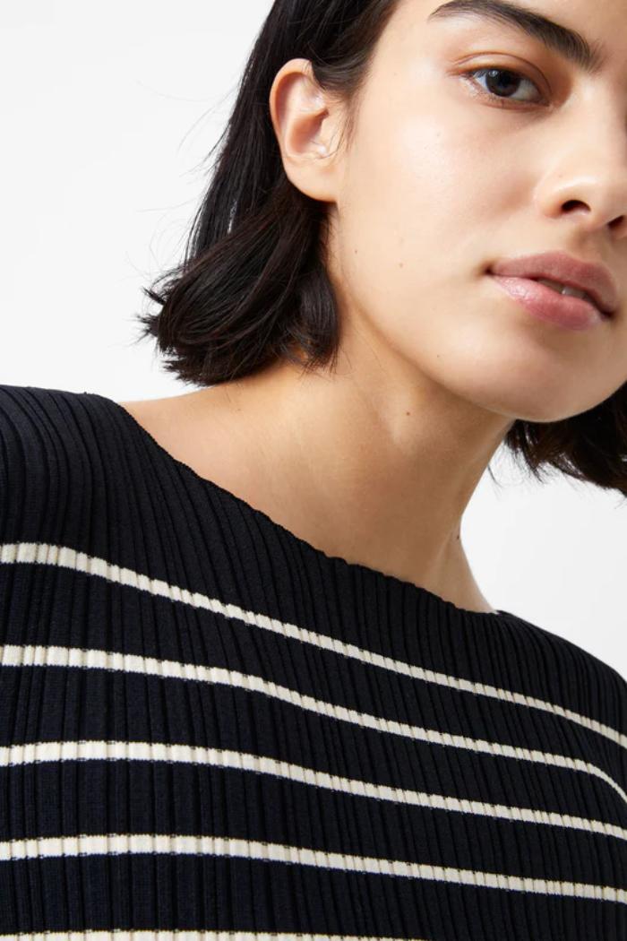 Stripe Crinkle Knit - Black/Classic Cream Product Image