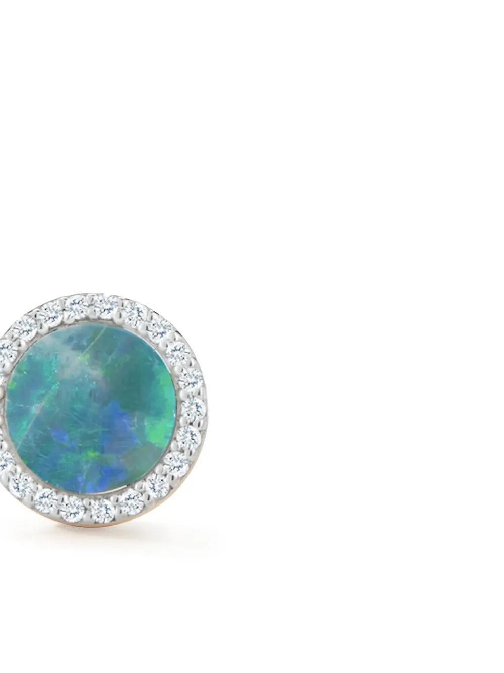 MATEO 14kt Yellow Gold Diamond Opal Stud Earrings Product Image