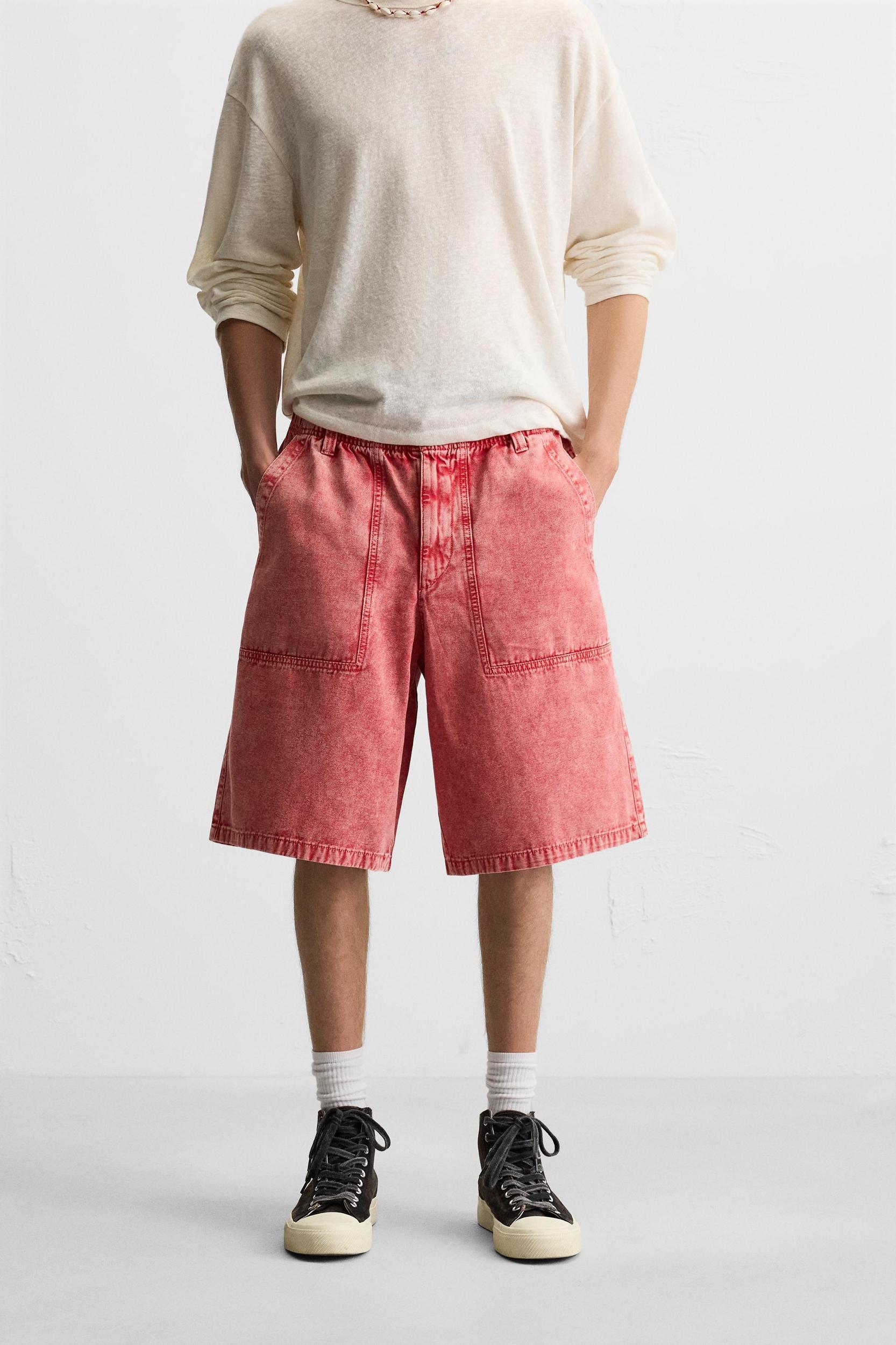 WASHED RELAXED FIT BERMUDA SHORTS Product Image