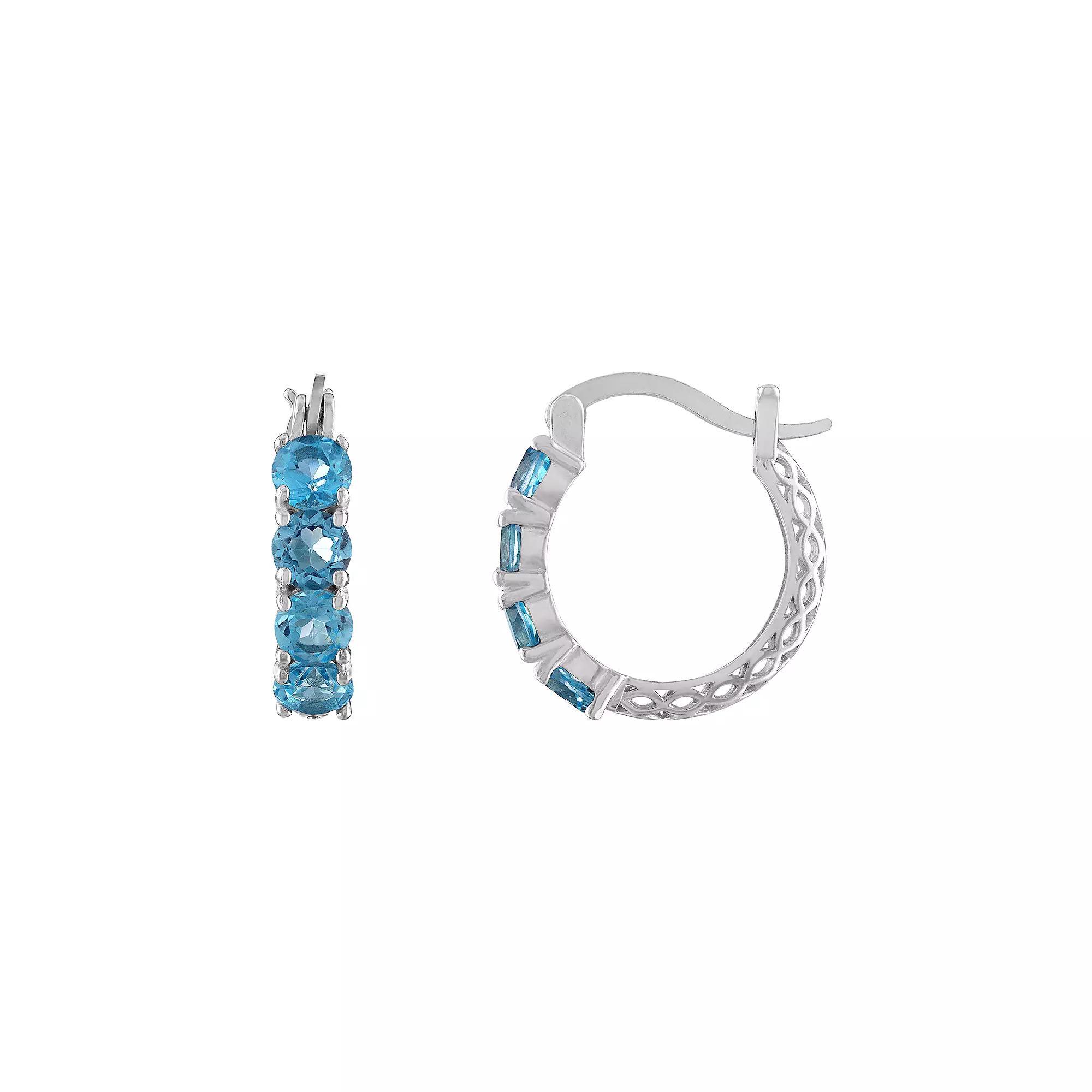 Designs by Gioelli Sterling Silver Filigree Hoop Earrings, Women's, Purple Product Image