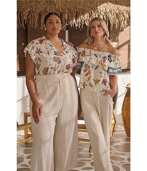 Sugarlips Step Up Linen High Rise Wide Leg Pant Product Image