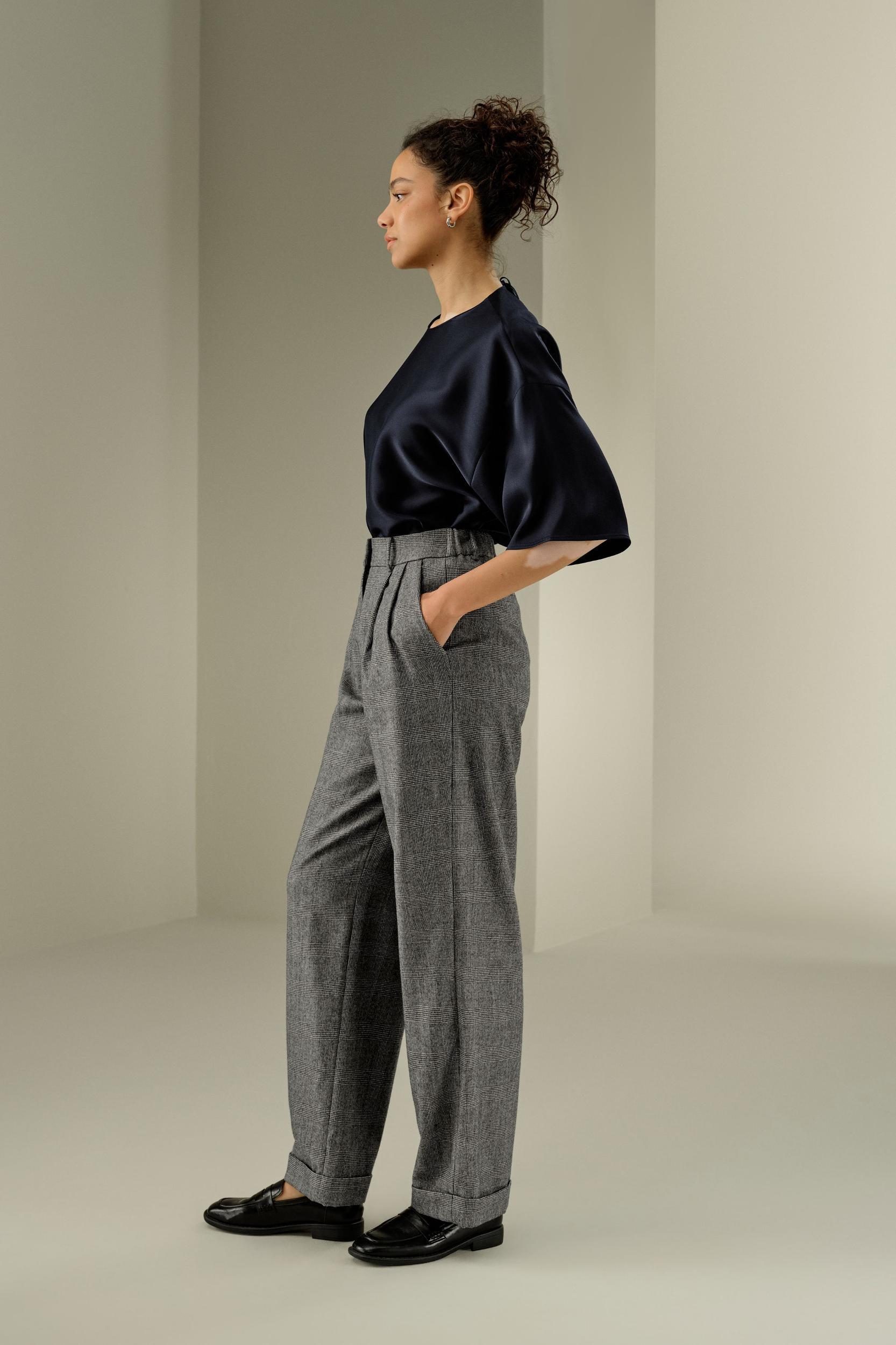 Wide leg wool-flannel suit trousers Product Image