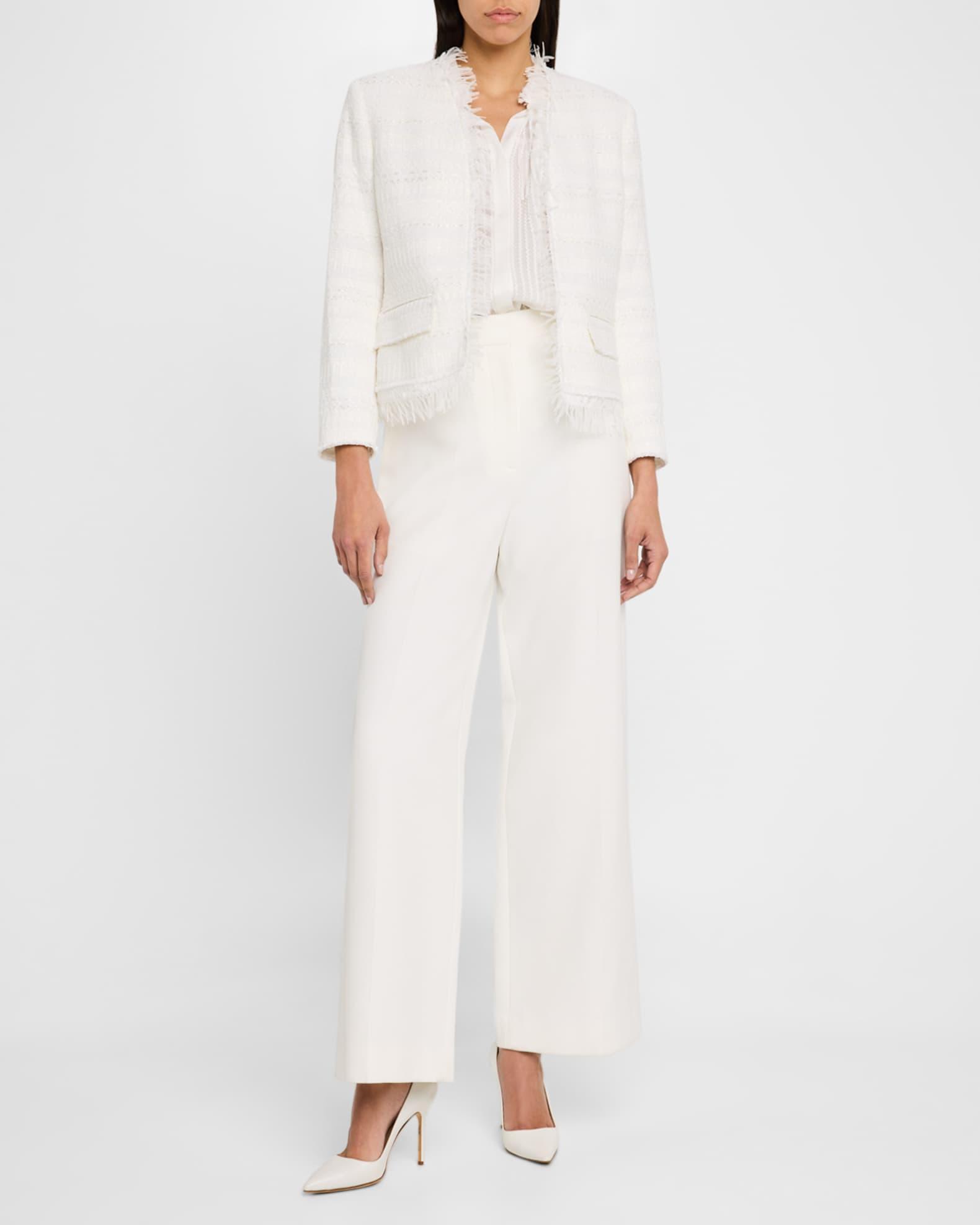 Harper Fringe-Trim Tweed Jacket Product Image