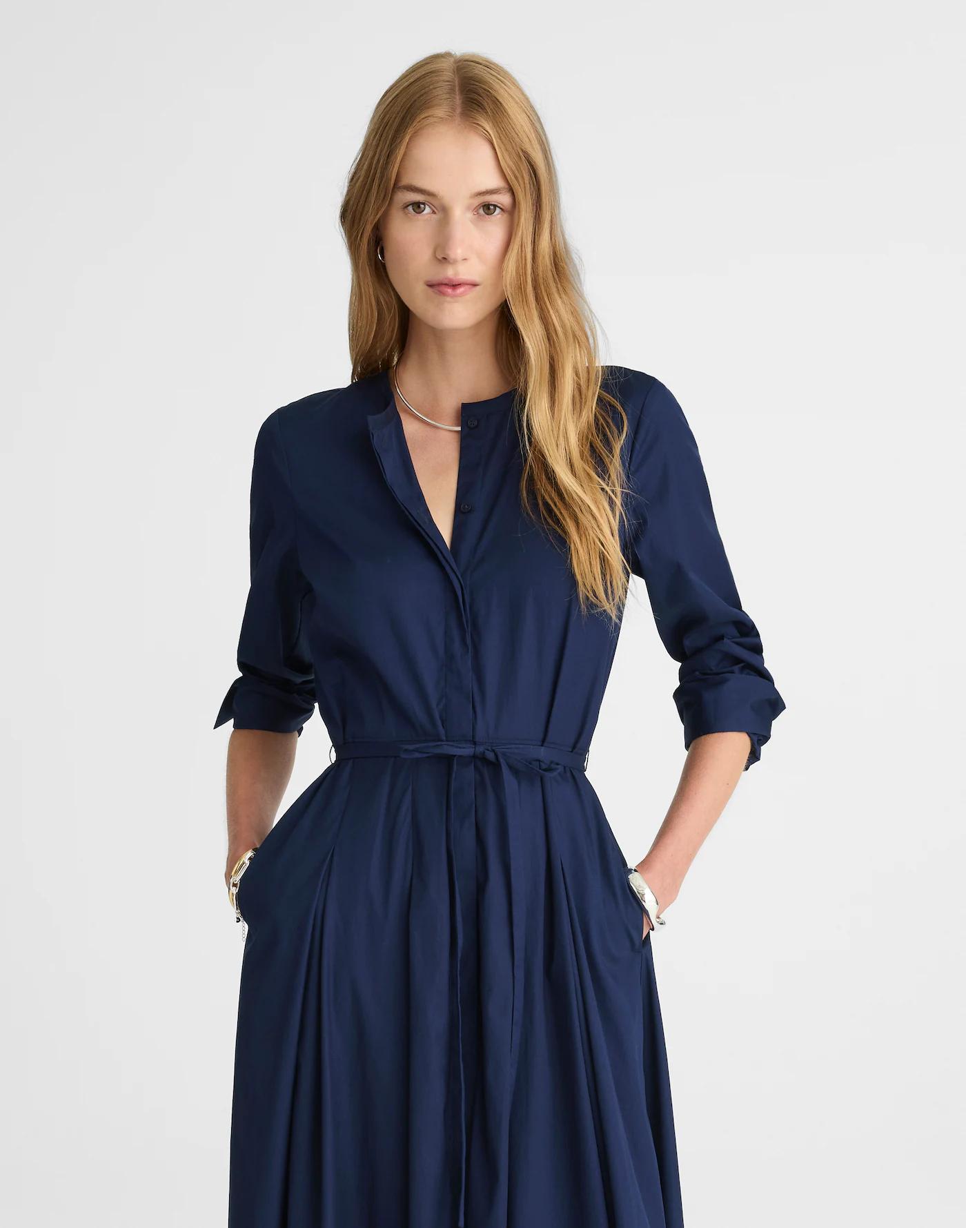 Tie-Waist Midi Shirtdress Product Image