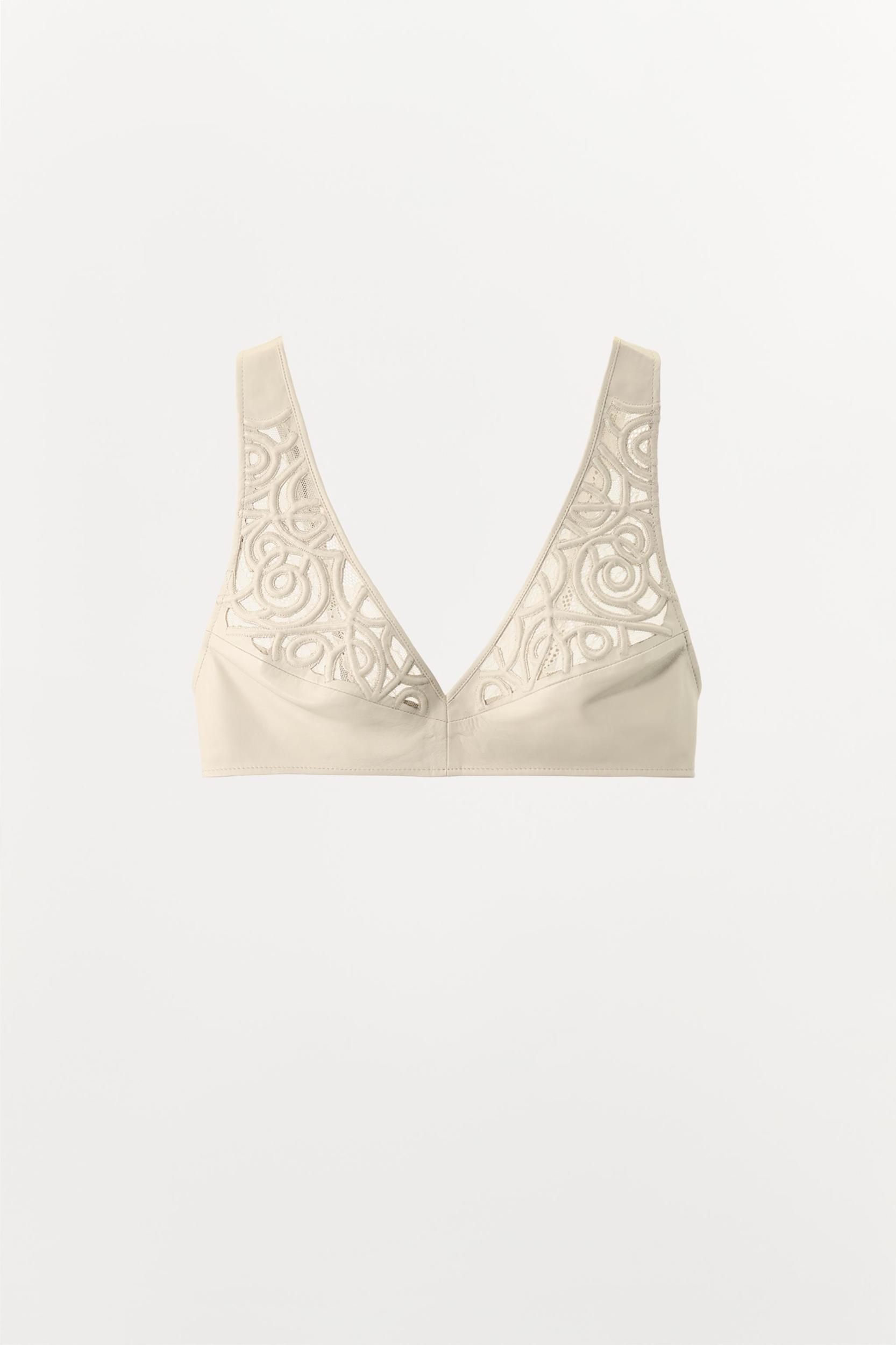 LEATHER TRIM TRIANGLE BRA Product Image